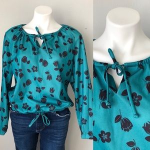 Vintage Tie-Neck Blouse| Boho Floral